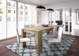 Consolle Compton, Tavolo da pranzo allungabile, Tavolo con allunghe multiuso estensibile fino a 10 posti, 51-237x90h78 cm, Rovere