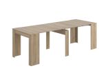 Consolle Compton, Tavolo da pranzo allungabile, Tavolo con allunghe multiuso estensibile fino a 10 posti, 51-237x90h78 cm, Rovere