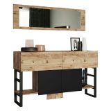 Consolle con specchio 139x43x83h cm quercia - Alleghe