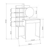 Consolle con specchio 35x35x151h cm bianco e quercia - Pago