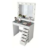 Consolle con specchio 90x45x80h cm bianco - Bussero