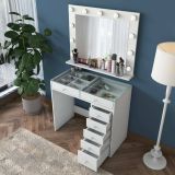 Consolle con specchio 90x45x80h cm bianco - Bussero