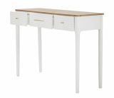 Consolle Demo, Tavolo multiuso, Mobiletto d'appoggio, Scrivania da corridoio, 107x37 h80 cm, Bianco e Marrone