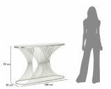 Consolle design in metallo 120x35x79h cm argento - Branduzzo
