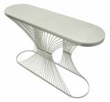 Consolle design in metallo 120x35x79h cm argento - Branduzzo