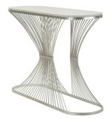 Consolle design in metallo 120x35x79h cm argento - Branduzzo