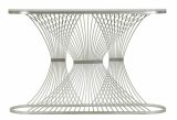 Consolle design in metallo 120x35x79h cm argento - Branduzzo