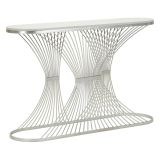 Consolle design in metallo 120x35x79h cm argento - Branduzzo