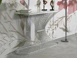 Consolle design in metallo 120x35x79h cm argento - Branduzzo