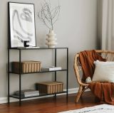 Consolle Elara, Tavolo allungabile multiuso, Consolle ingresso, Ripiano con allunghe, 100x30h85 cm, Nero