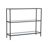 Consolle Elara, Tavolo allungabile multiuso, Consolle ingresso, Ripiano con allunghe, 100x30h85 cm, Nero