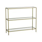Consolle Elara, Tavolo allungabile multiuso, Consolle ingresso, Ripiano con allunghe, 100x30h85 cm, Oro