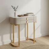 Consolle elegante 70x40x80h cm crema e oro - Ronda