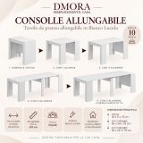 Consolle estensibile sala da pranzo 4-10 posti bianco lucido - Abicitren