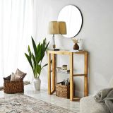 Consolle Euphoria, Tavolo allungabile multiuso, Consolle ingresso, Ripiano con allunghe, 85x31h85 cm, Quercia