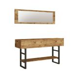 Consolle Helene, Tavolo allungabile multiuso, Consolle ingresso, Ripiano con allunghe, Quercia, 139x43h76 cm