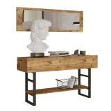 Consolle Helene, Tavolo allungabile multiuso, Consolle ingresso, Ripiano con allunghe, Quercia, 139x43h76 cm