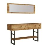 Consolle Helene, Tavolo allungabile multiuso, Consolle ingresso, Ripiano con allunghe, Quercia, 139x43h76 cm