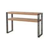 Consolle Iota, Tavolo allungabile multiuso, Consolle ingresso, Ripiano con allunghe, 140x35h80 cm, Quercia e Nero