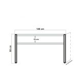 Consolle Iota, Tavolo allungabile multiuso, Consolle ingresso, Ripiano con allunghe, 140x35h80 cm, Quercia e Nero