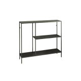 Consolle Lime, Tavolo multiuso, Mobiletto d'appoggio, Scrivania da corridoio, 80x30 h80 cm, Ardesia