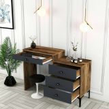 Consolle Lyra, Tavolo allungabile multiuso, Consolle ingresso, Ripiano con allunghe, 124x40h85 cm, Noce e Antracite