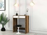 Consolle make up 70x84x40h cm noce e bianco - Bedonia