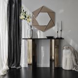Consolle Marrone Bronzo Colore Ripiano Marrone Sfumatura Colore Struttura Bronzo 105x34x80h cm, Sfumatura Colore Ripiano Bronzo - Lauregno