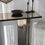 Consolle Marrone Bronzo Colore Ripiano Marrone Sfumatura Colore Struttura Bronzo 105x34x80h cm, Sfumatura Colore Ripiano Bronzo - Lauregno