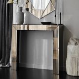 Consolle Marrone Bronzo Colore Ripiano Marrone Sfumatura Colore Struttura Bronzo 91x30x85h cm, Sfumatura Colore Ripiano Bronzo - Ploaghe
