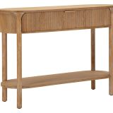 Consolle Marrone Ciliegio oro 2 Ripiani Effetto Invecchiato con 1 Cassetto 110x40x80h cm, Materiale Struttura in Metallo - Faliha