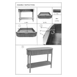 Consolle Marrone Ciliegio oro 2 Ripiani Effetto Invecchiato con 1 Cassetto 110x40x80h cm, Materiale Struttura in Metallo - Faliha