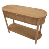 Consolle Marrone Ciliegio oro 2 Ripiani Effetto Invecchiato con 1 Cassetto 110x40x80h cm, Materiale Struttura in Metallo - Faliha