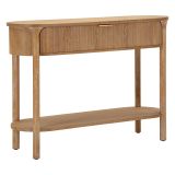 Consolle Marrone Ciliegio oro 2 Ripiani Effetto Invecchiato con 1 Cassetto 110x40x80h cm, Materiale Struttura in Metallo - Faliha