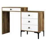 Consolle Marrone Noce Bianco 2 Ripiani Peso Supportato 25 kg 124x40x85h cm, Colore Ripiano Marrone - Artegna