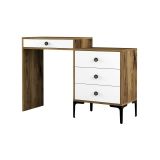 Consolle Marrone Noce Bianco 2 Ripiani Peso Supportato 25 kg 124x40x85h cm, Colore Ripiano Marrone - Lyra
