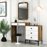 Consolle Marrone Noce Bianco 2 Ripiani Peso Supportato 25 kg 124x40x85h cm, Colore Ripiano Marrone - Namtheun