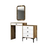 Consolle Marrone Noce Bianco 2 Ripiani Peso Supportato 25 kg 124x40x85h cm, Colore Ripiano Marrone - Nova