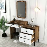 Consolle Marrone Noce Bianco 2 Ripiani Peso Supportato 25 kg 124x40x85h cm, Colore Ripiano Marrone - Nova