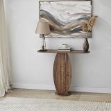 Consolle Marrone Noce Colore Ripiano Marrone Sfumatura Colore Struttura Noce 100x30x81h cm, Sfumatura Colore Ripiano Noce - Ramacca
