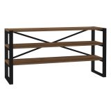 Consolle Marrone Noce Nero 2 Ripiani 2 Vani 120x32x59h cm, Colore Ripiano Marrone - Envie