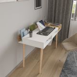 Consolle Marrone Rovere Bianco un Ripiano 2 Vani 120x53x72h cm, Colore Ripiano Bianco - Carugo