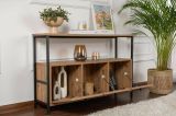 Consolle Marrone Rovere Nodi Nero un Ripiano 3 Vani 120x30x75h cm, Peso Supportato 35 kg - Nesta