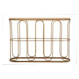 Consolle Marrone un Ripiano Struttura Effetto Bamboo 110x32x77h cm, Materiale Struttura in Legno - Tiznit