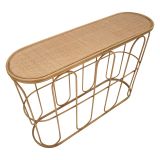 Consolle Marrone un Ripiano Struttura Effetto Bamboo 110x32x77h cm, Materiale Struttura in Legno - Tiznit