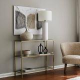 Consolle minimal in metallo 100x30x85h cm oro - Domenica