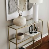 Consolle minimal in metallo 100x30x85h cm oro - Domenica