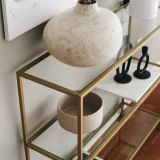 Consolle minimal in metallo 100x30x85h cm oro - Domenica