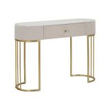 Consolle Molave, Tavolo multiuso, Mobiletto d'appoggio, Scrivania da corridoio, 100x40 h75 cm, Crema e Bianco