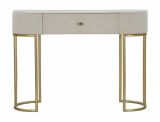 Consolle Molave, Tavolo multiuso, Mobiletto d'appoggio, Scrivania da corridoio, 100x40 h75 cm, Crema e Bianco